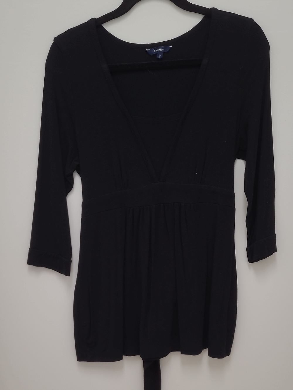 Reitmans Black V-Neck Empire Waist Tunic